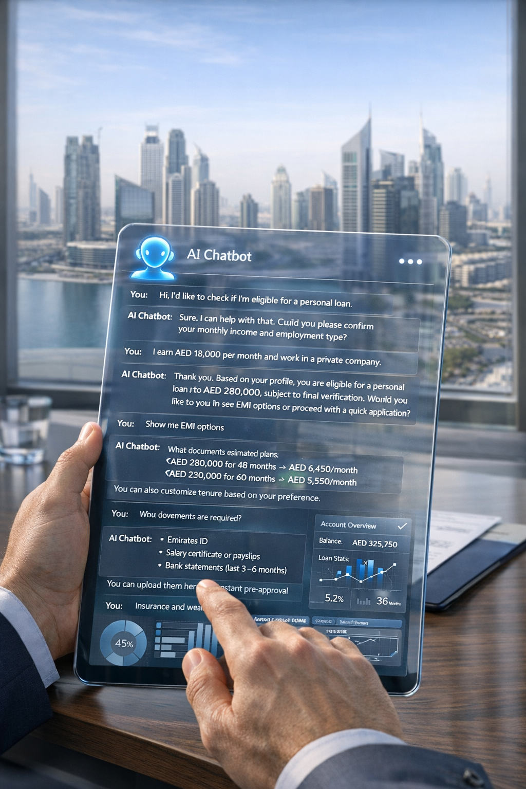 Financial services AI automation in Dubai